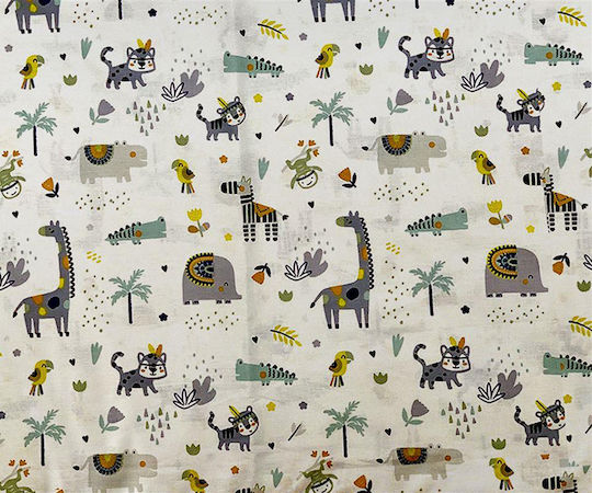 Dimcol Baby Sheet Crib Cotton Fitted Gray 70x140cm