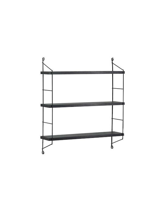 Shelf Wall Elmira Black Velvet-Black Metal 67x15x56cm
