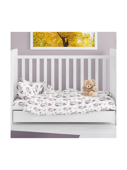 Dimcol Baby Sheet Cradle Cotton Lilac 110x80cm