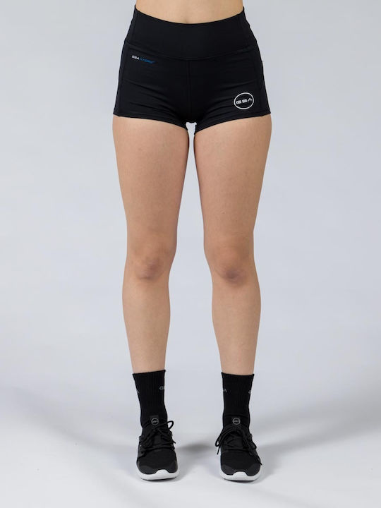 Gsa Damen Elastische Trainingsshorts Schwarz