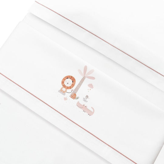 Interbaby Set Baby Bettlaken Für Krippe Baumwolle Angepasst Weiß 115x175cm 3Stück