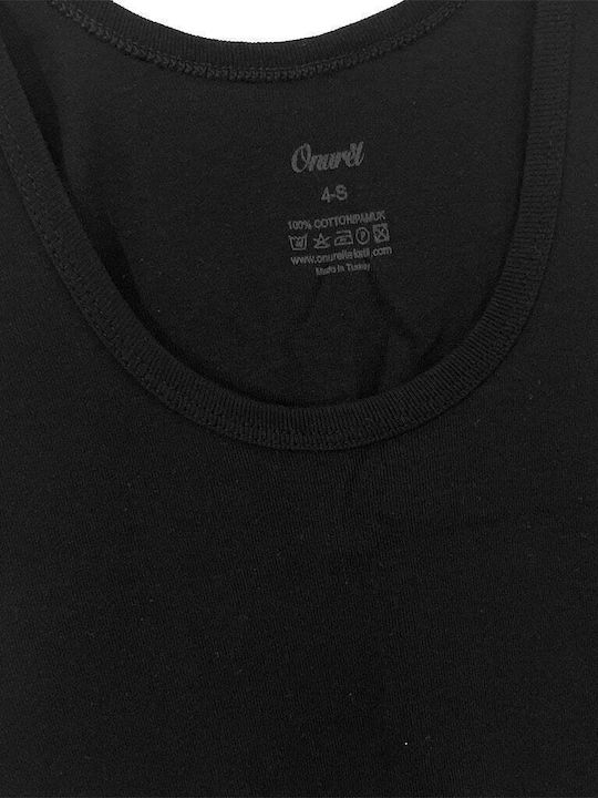 Men's Undershirts Sleeveless in Black Color 3Pack