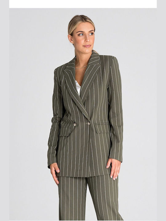 Figl Lung Blazer pentru femei Sacou Verde