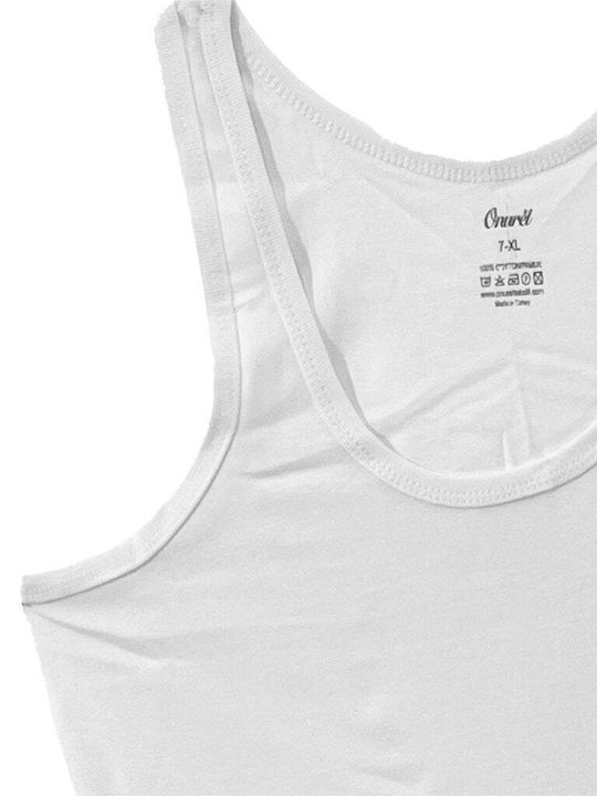 Men's Undershirts Sleeveless in White Color 3Pack