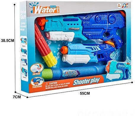 Set 2 Pistoale cu Apă pentru Copii Flippy 6 Ani+ Albastru 1x 900 Ml + 1x 300 Ml
