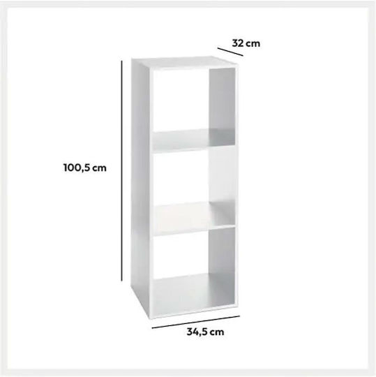 Βιβλιοθήκη Mix Λευκή 34.5x32x100.5εκ.