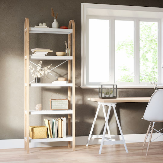 Библиотека Bellwood Естествено - Бяла 60.9x26x167.6см