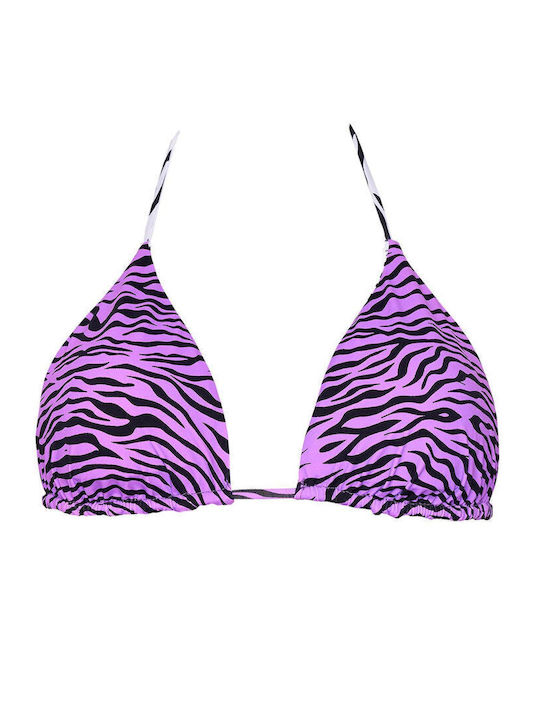 Padded Triangle Bikini Top black Animal Print