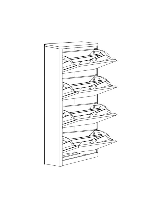 Ξύλινη Παπουτσοθήκη Lykke 50x24x148cm