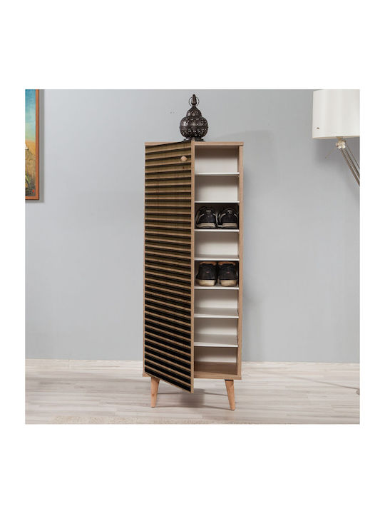 Soho Wooden Shoe Organizer with 8 Shelves Sonoma 50x38x135cm