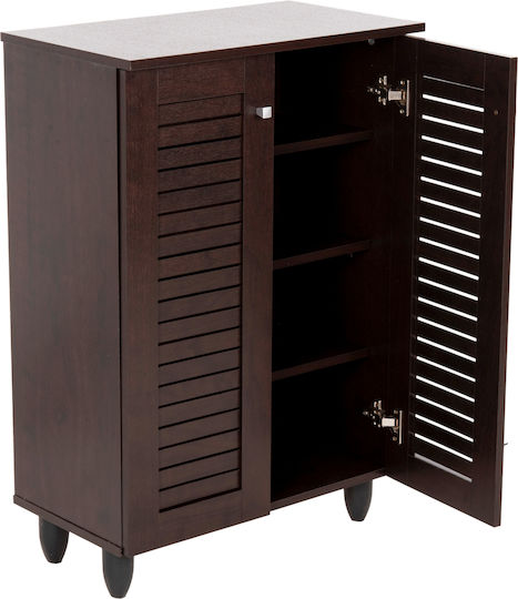 Holz Schuhschrank Prolly mit 4 Regalen Wenge L60xW34xH88cm