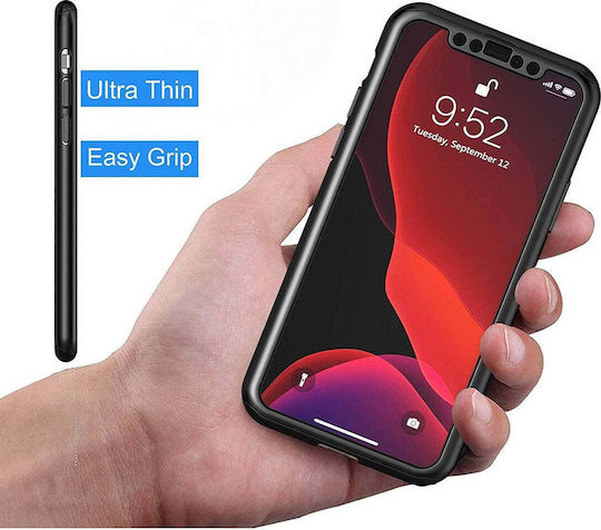 Joyroom 360 Full Cover Plastic / Tempered Glass / Silicon 0.3mm Negru (Realme 6 / 6s)