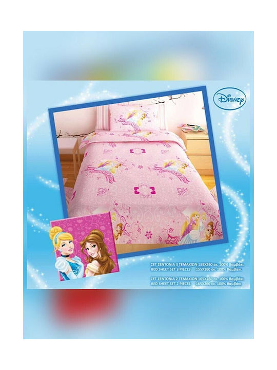 Sunshine Sheet Set Single Cotton Princess Pink 155x260cm 3pcs