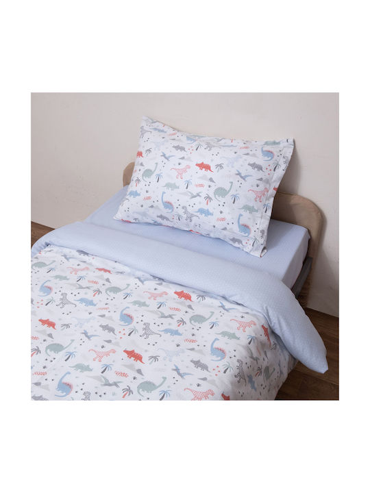 Viopros Kids Sheets Set Single with Elastic Band Cotton White 160x265cm 3 Pieces