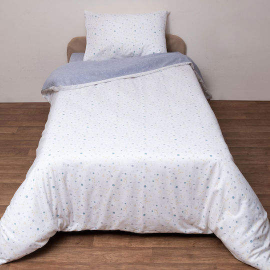 Viopros Kids Sheets Set Single with Elastic Band Cotton White 160x265cm 3 Pieces