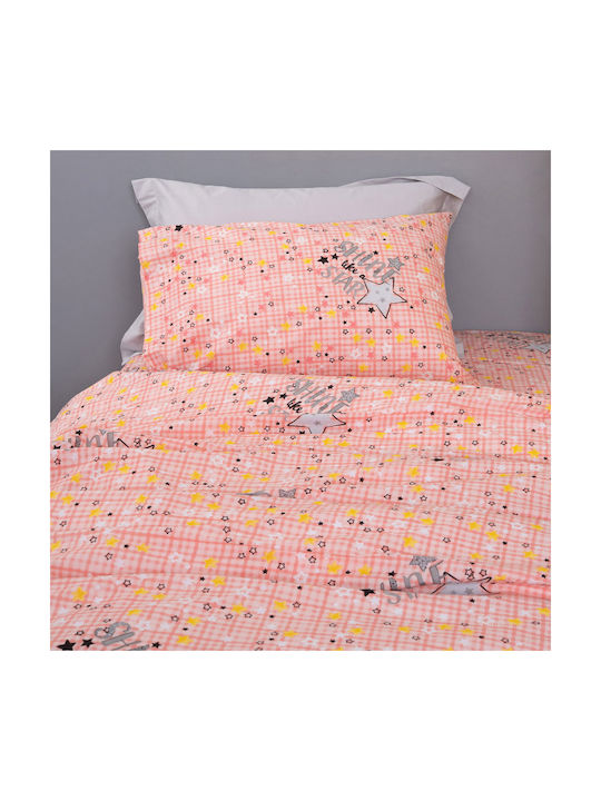 Palamaiki Bettwäsche-Set Halb-Doppel Baumwolle Pink 170x260cm 60713 3Stück