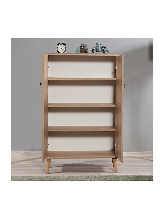 Soho Wooden Shoe Organizer with 4 Shelves Sonoma 80x36x127cm