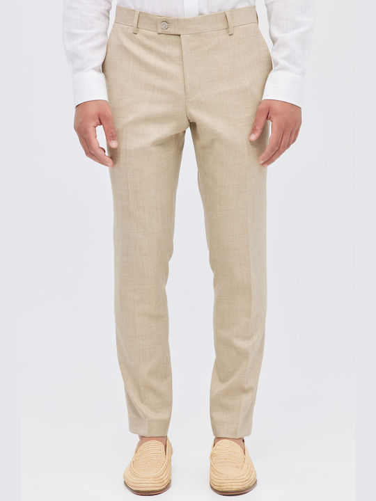 Beige Stretch Slim Fit Suit Aristoteli Bitsiani