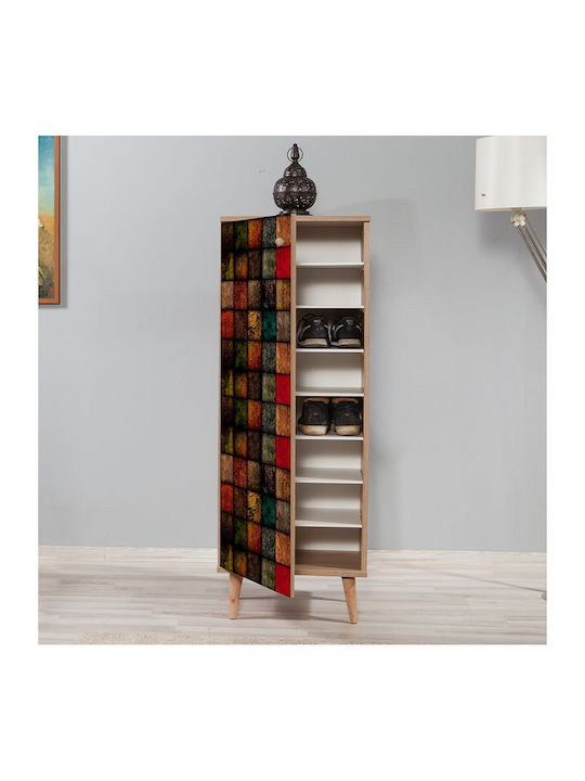 Soho Wooden Shoe Organizer with 8 Shelves Sonoma 50x38x135cm