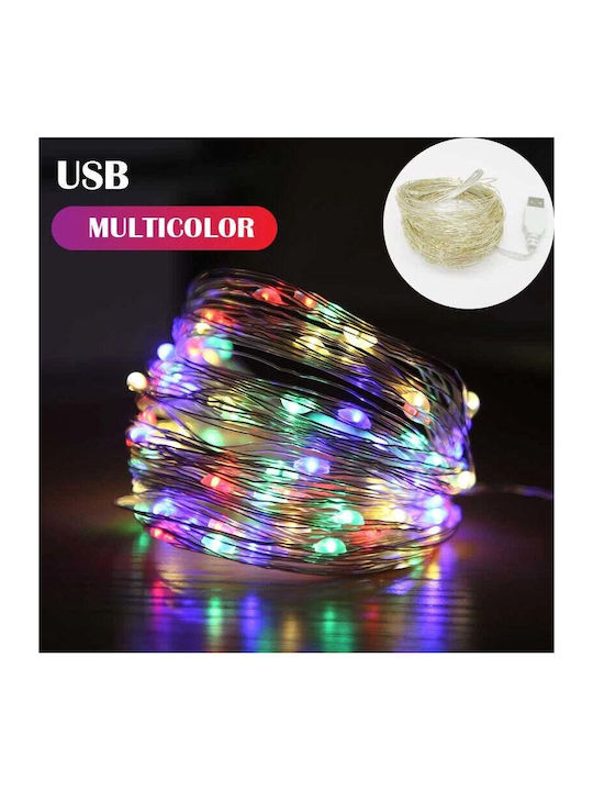 20 Lămpițe LED 2m. Multicolore USB tip Șir 1buc