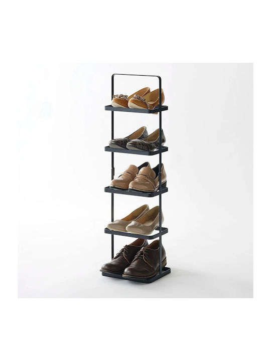 Tower Metallic Shoe Organizer with 5 Shelves Μαύρη 22x18x77.5cm