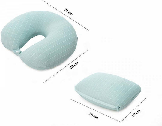 Μαξιλαράκι Ταξιδίου Τετράγωνο Memory Foam Πράσινο