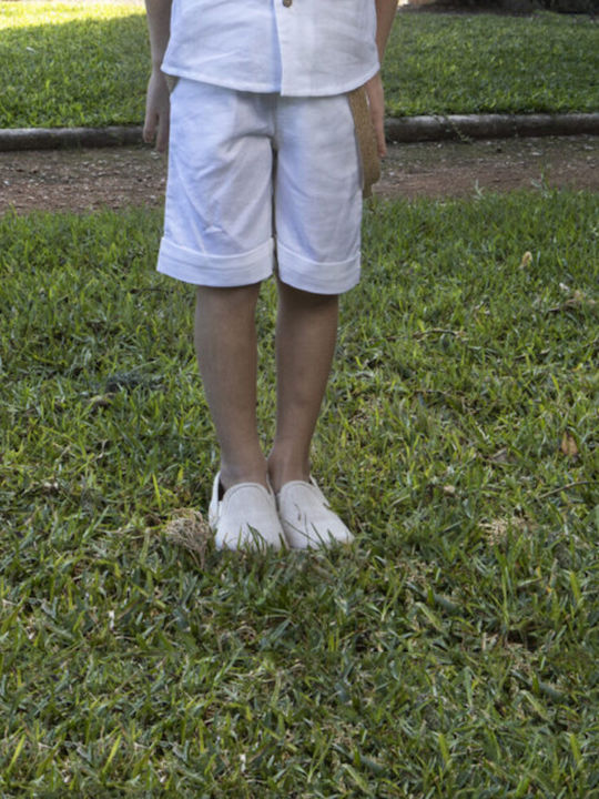 Baby Bloom Boys Linen Baptism Suit 4pcs White