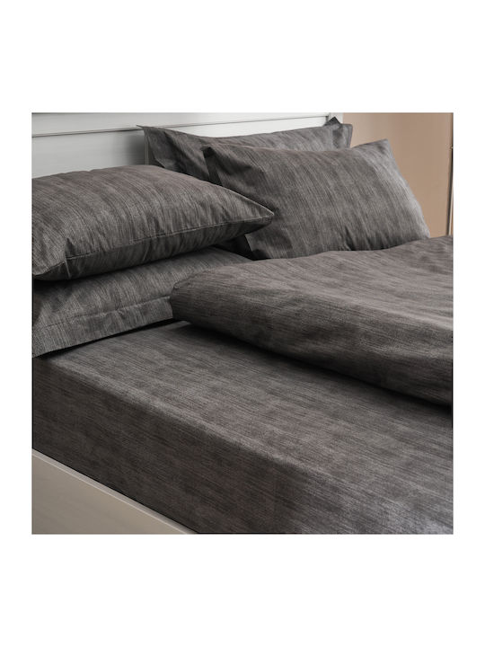 Charalambidis Textiles Κουβερλί Υπέρδιπλο από Βαμβάκι & Πολυεστέρα Μαύρο 220x230cm