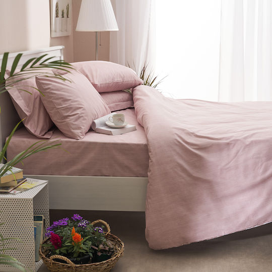 Charalambidis Textiles Покривало Единично от Памук & Полиестер Розов 160x230см