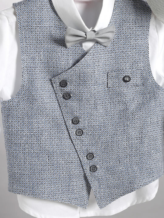 New Life Boys Baptism Suit with Vest 6pcs Gray