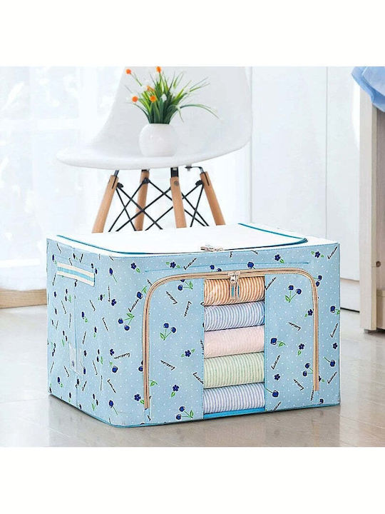 Fabric Storage Box with Lid Transparent 60x42x40cm