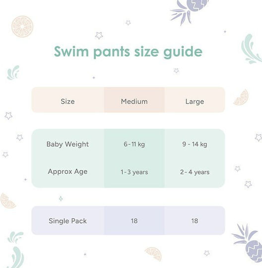 PureBorn Swim Diapers Swimpants Watermelon for 6-11kg 18pcs