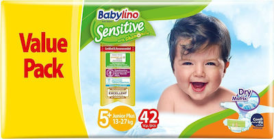 Babylino Scutece cu bandă adezivă Sensitive Cotton Soft with Chamomile Sensitive Nr. 5+ pentru 13-27 kgkg 42buc