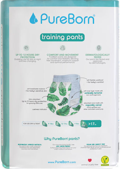 PureBorn Diaper Pants Leaves No. 7 for 17+kg 16pcs