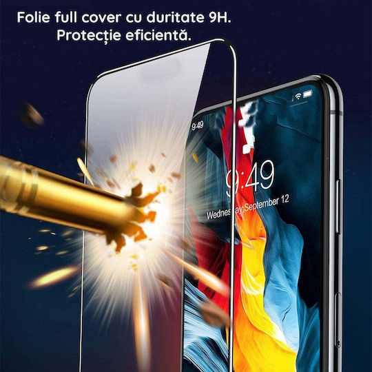 Adeziv complet Tempered Glass Negru (Oppo A77)