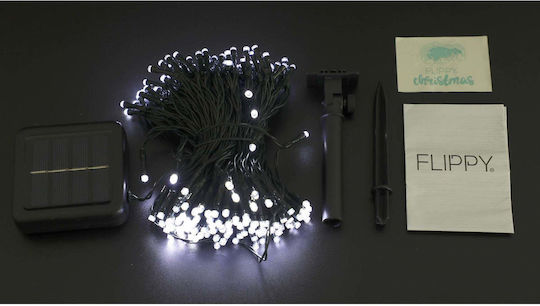 200 Λαμπάκια LED 20μ. Λευκά Ηλιακά σε Σειρά