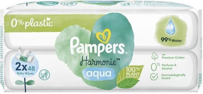 Pampers Harmonie Aqua Baby Wipes without Alcohol 2x48pcs