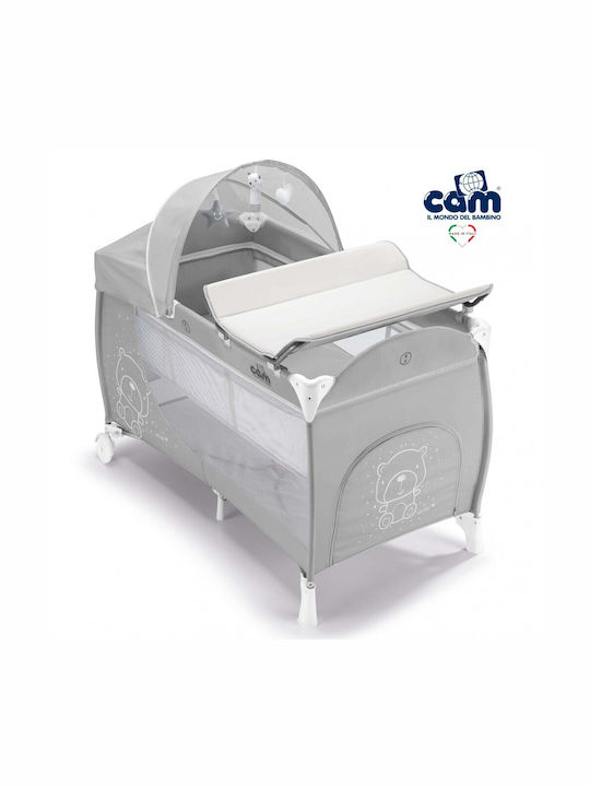 Cam Daily Plus Playpen 2 Levels with Changing Table & Mattress Gray 128.5x73cm
