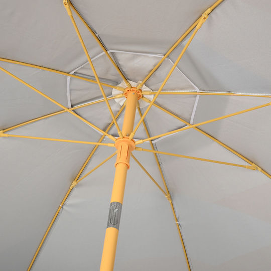 Estia Save the Aegean Folding Beach Umbrella Aluminum Diameter 2m with UV Protection and Air Vent Summer Daze