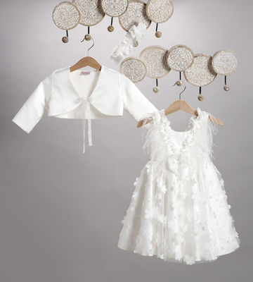 New Life Ecru Tulle Baptism Dress