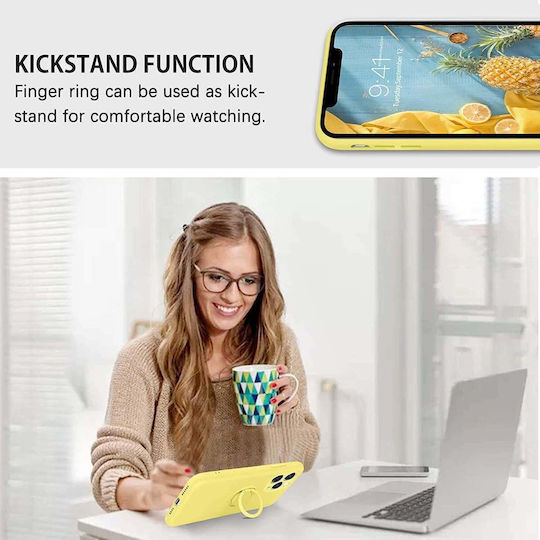 Ring Back Cover Silicon Galben (Huawei P40 Lite E)