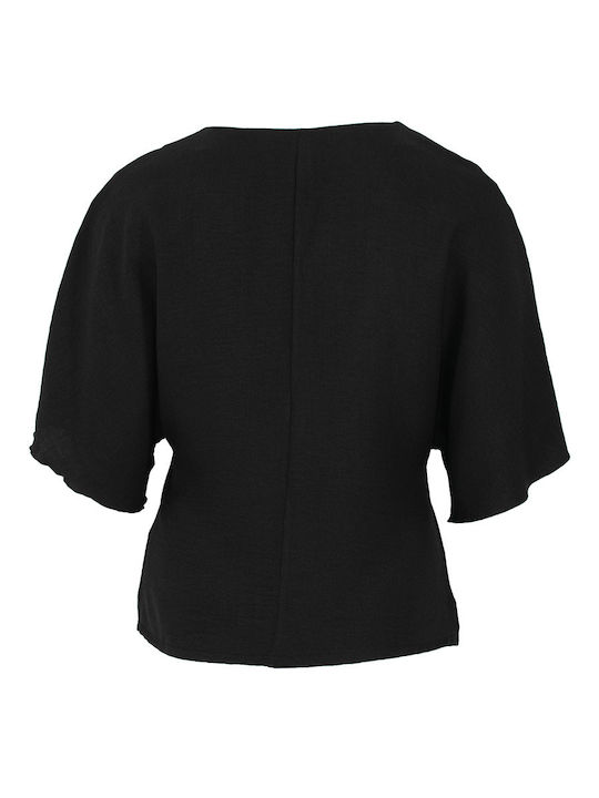 Didone Damen Bluse mit V-Ausschnitt black