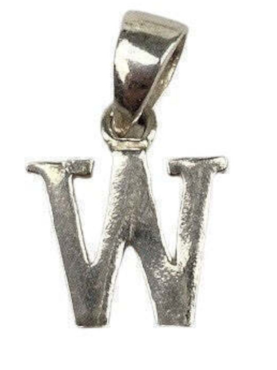 925 Silver Pendant Letter W