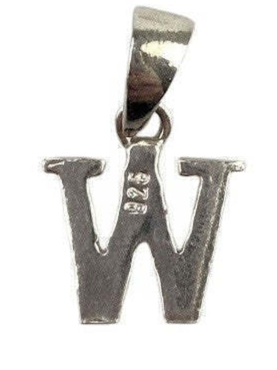 925 Silver Pendant Letter W