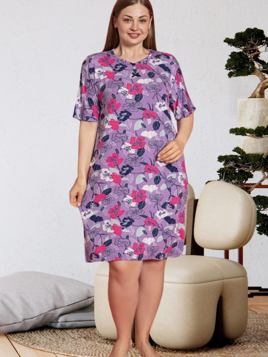 Short Sleeve Homewear Dress W5159 Multicolor