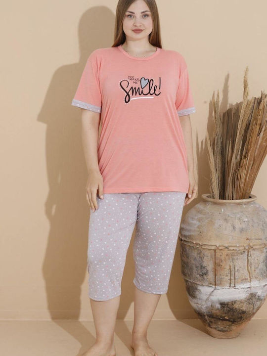 Women's Capri Pajamas Short Sleeve W10309 Coral