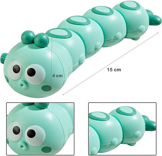 Mechanisches Spielzeug Kinder Flippy Lustige Raupe Schlüssel Spaß Krabbelt Bewegt 15 x 4 cm Grün