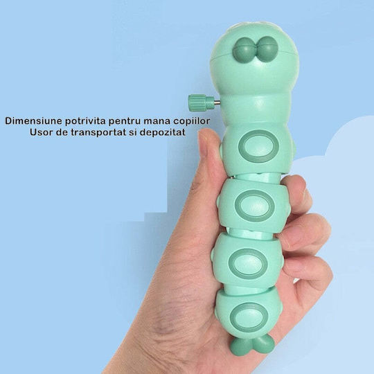 Mechanisches Spielzeug Kinder Flippy Lustige Raupe Schlüssel Spaß Krabbelt Bewegt 15 x 4 cm Grün