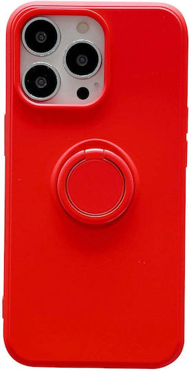 Ring Back Cover Silicon Roșu (Huawei P40 Lite E)