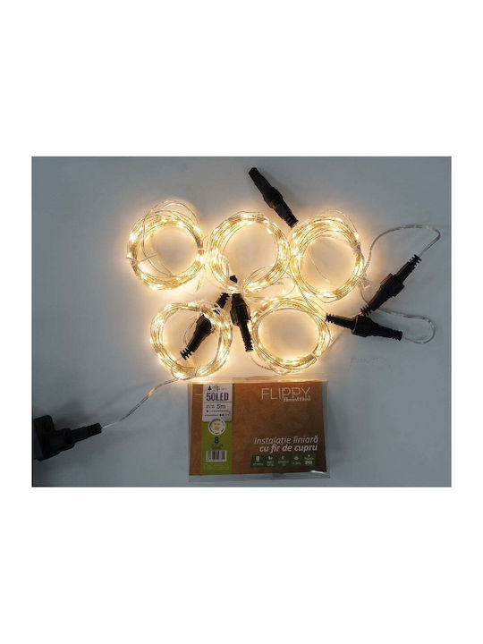 500 Λαμπάκια LED 50μ. Θερμό Λευκό σε Σειρά